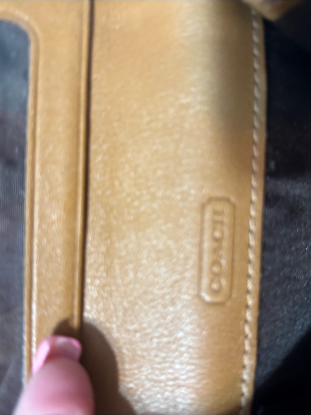 Coach Cognac Leather Card Sleeve
